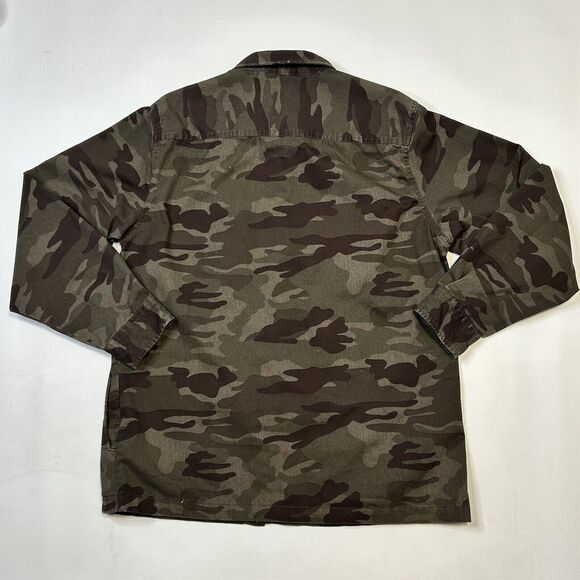 PROJEK RAW Men’s Large Camouflage Twill Trucker Shacket Army Military Jacket - Picture 2 of 10